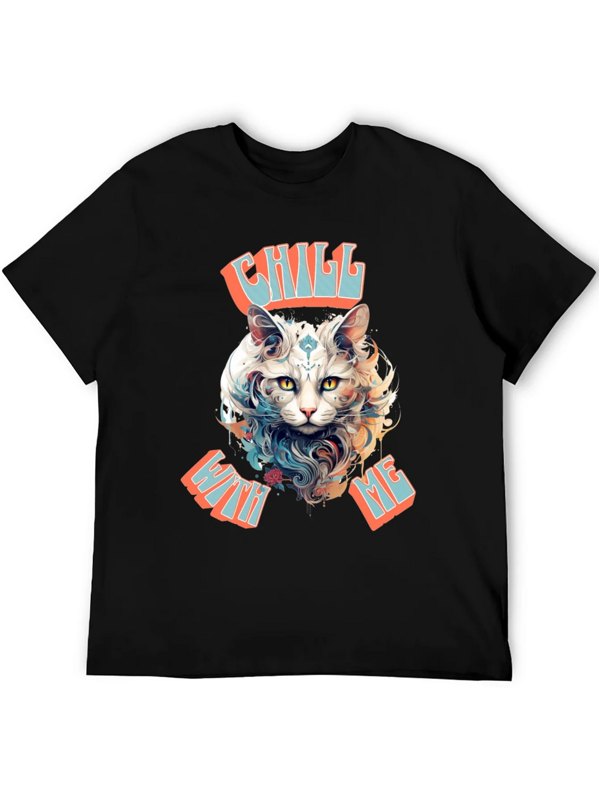 Chill With Me Cat Graphic Tee product image 5