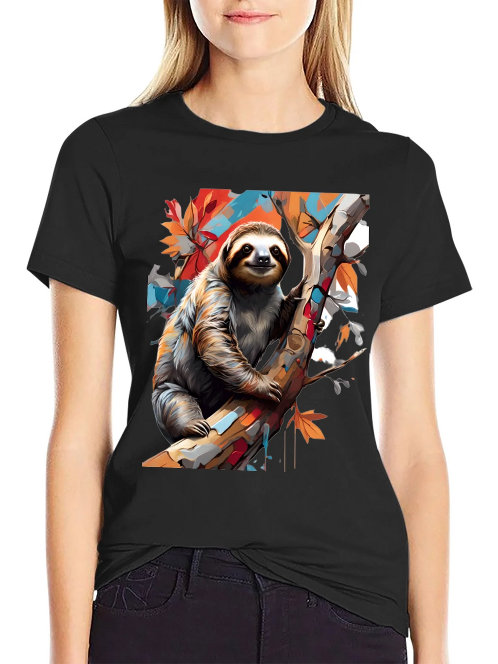 Sloth Graphic Tee - Mens Black Cotton T-Shirt product image 2