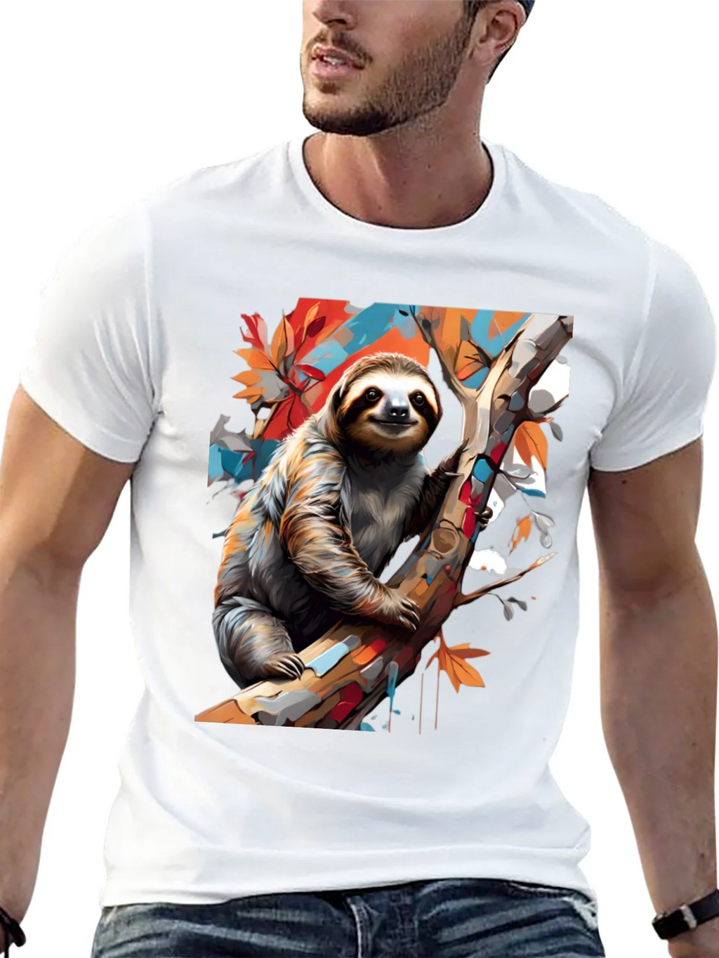 Sloth Graphic Tee - Mens Black Cotton T-Shirt product image 12
