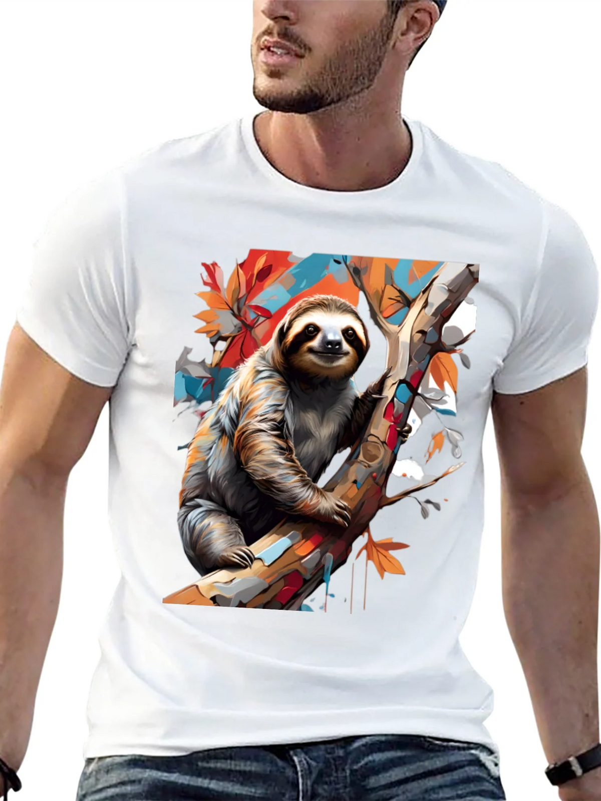 Sloth Graphic Tee - Mens Black Cotton T-Shirt product image 12