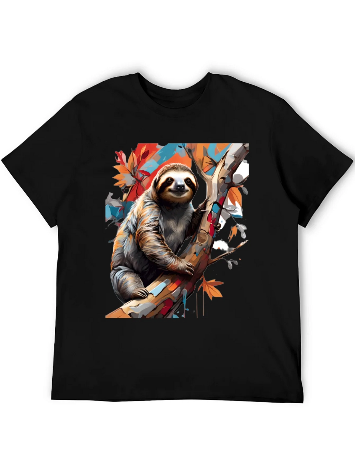 Sloth Graphic Tee - Mens Black Cotton T-Shirt product image 5