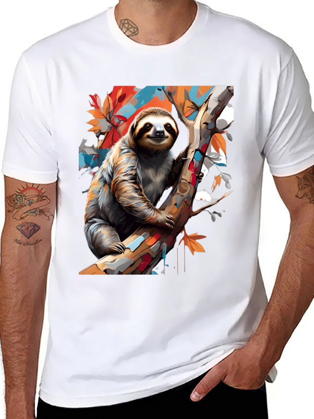 Sloth Graphic Tee - Mens Black Cotton T-Shirt product image 7