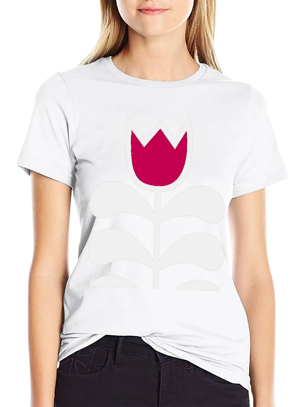 Floral Graphic Tee - Modern Tulip Design product image 6
