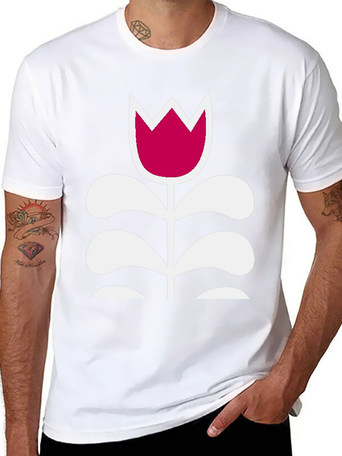 Floral Graphic Tee - Modern Tulip Design product image 5