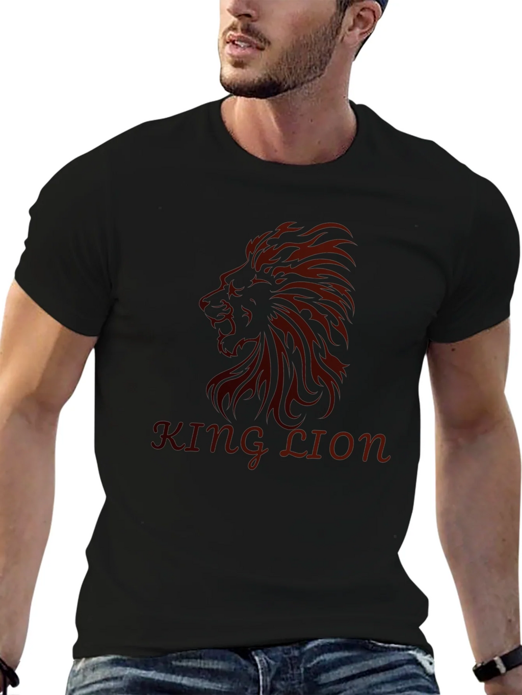 King Lion Black Graphic T-Shirt product image 2
