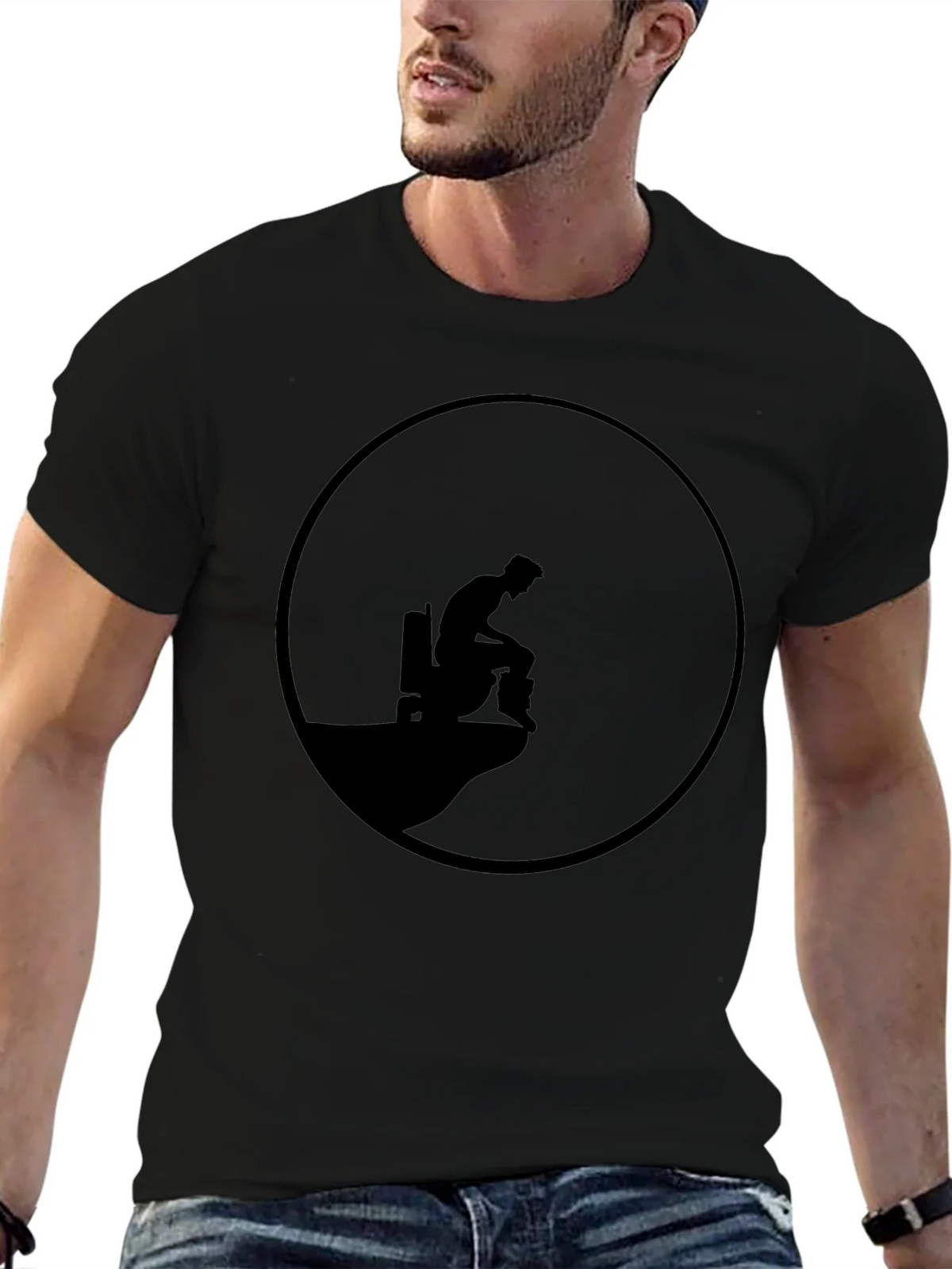 Mens Black Graphic Tee - Cliff Edge Design product image 6
