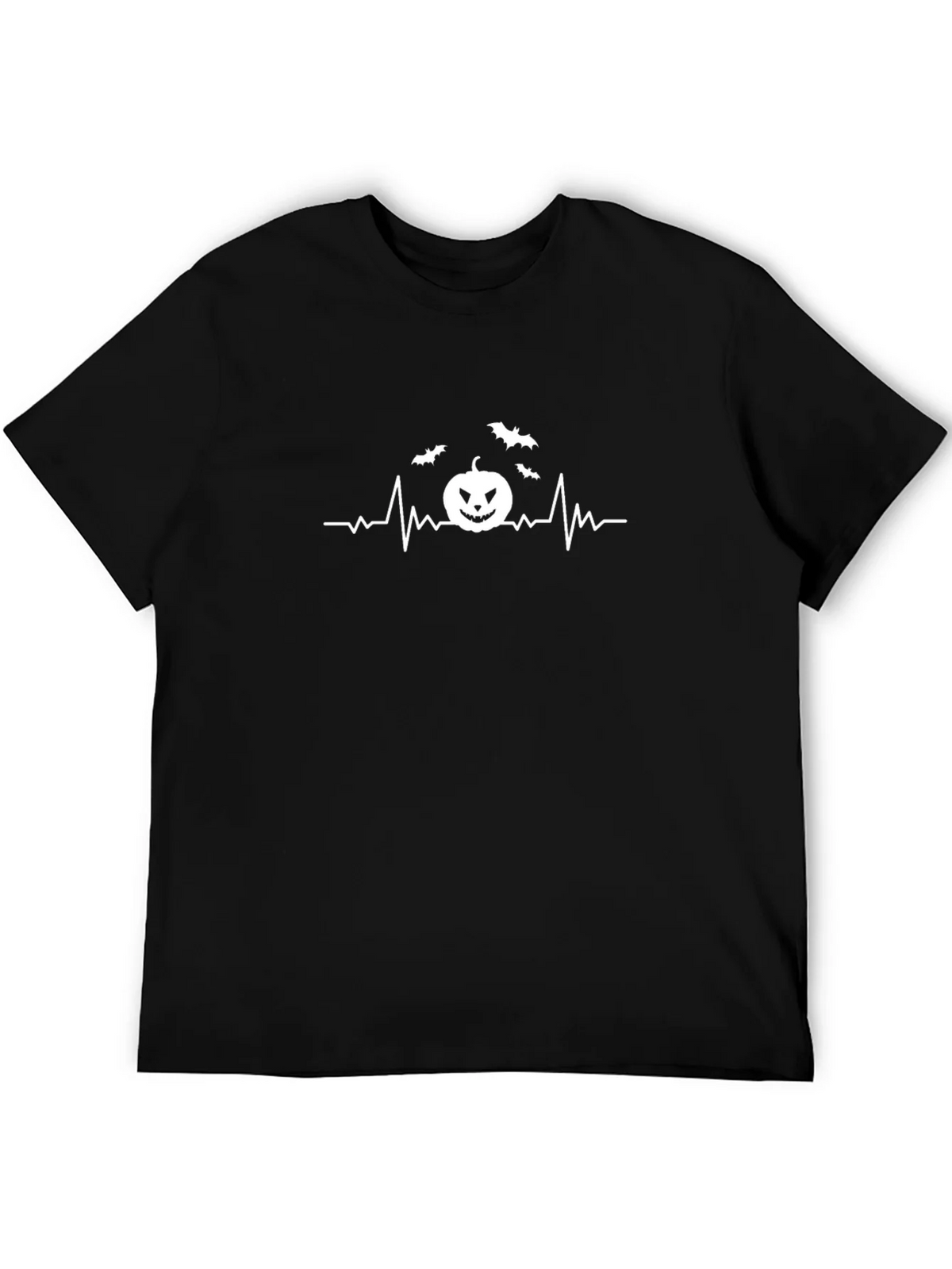 Halloween Heartbeat T-Shirt - Spooky Bat & Pumpkin Design product image 5