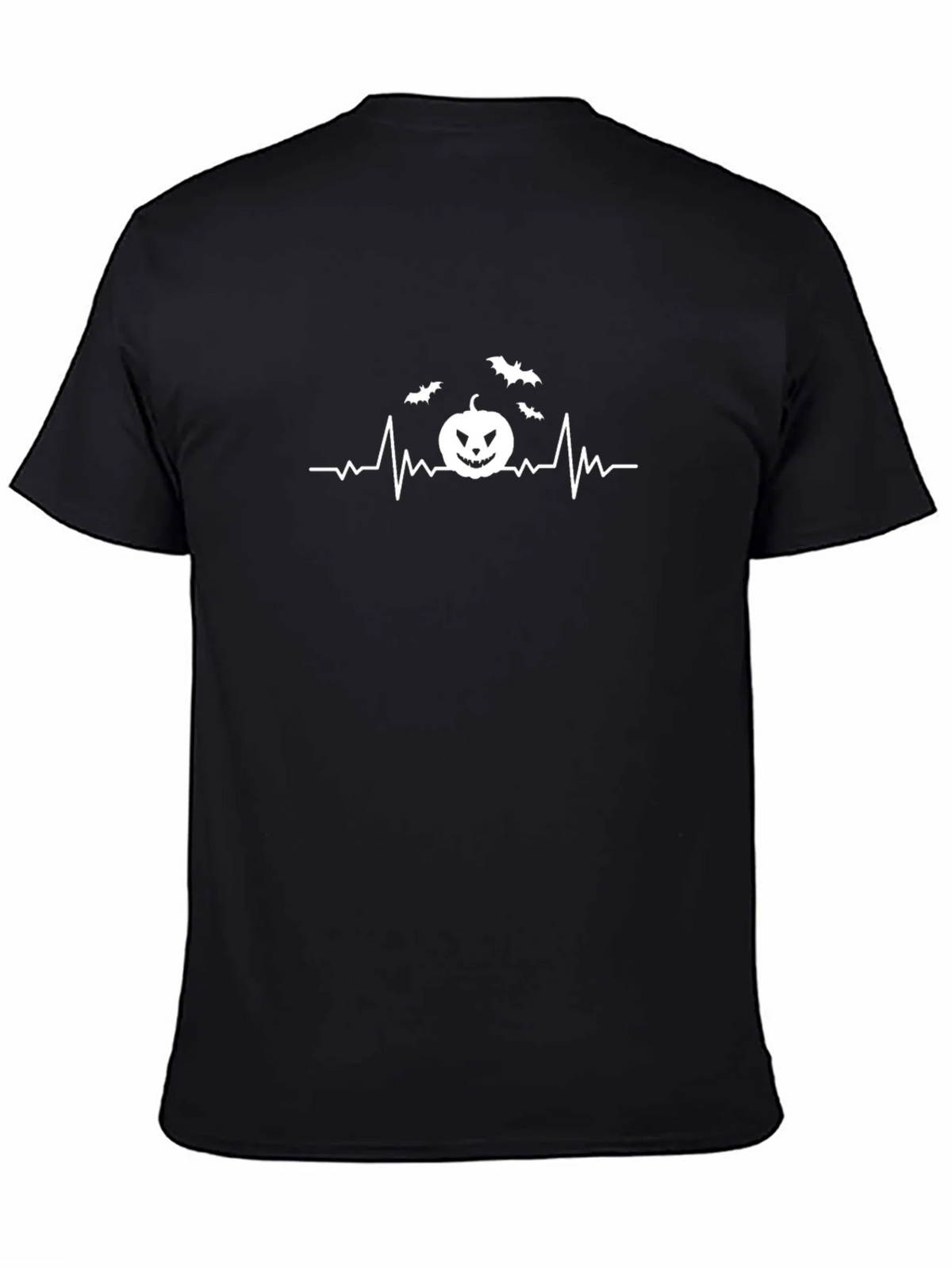 Halloween Heartbeat T-Shirt - Spooky Bat & Pumpkin Design product image 4
