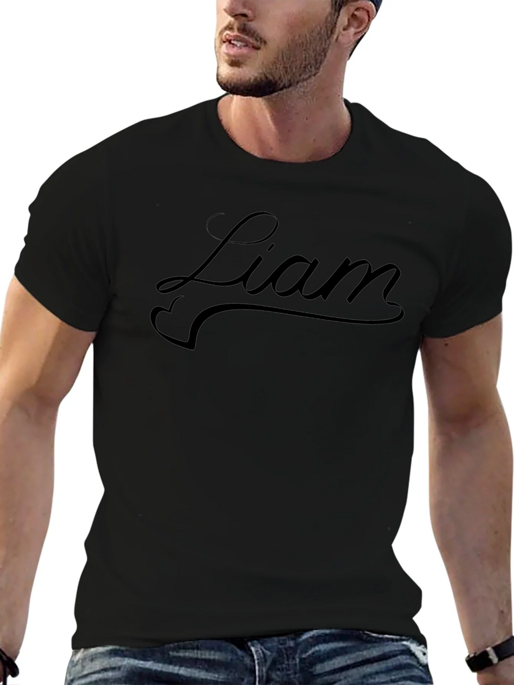 Liam Script Black T-Shirt - Stylish & Comfortable product image 4