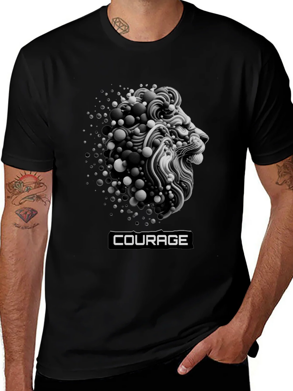 Courage Lion Graphic T-Shirt - Bold Streetwear product image 1