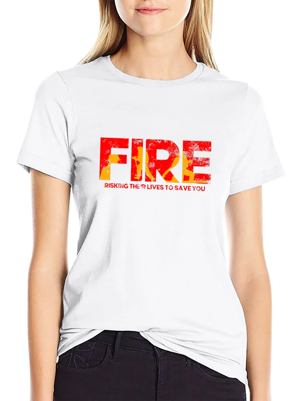 Firefighter Tribute Graphic Tee - Risking Lives to Save You product image 8