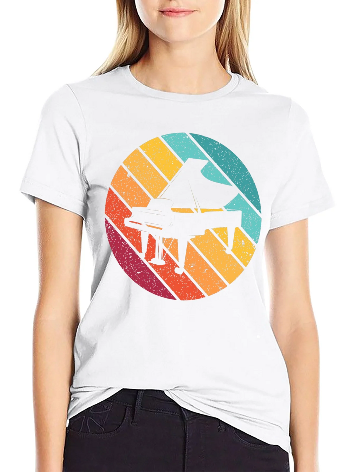 Retro Piano Graphic Tee - Black product image 8