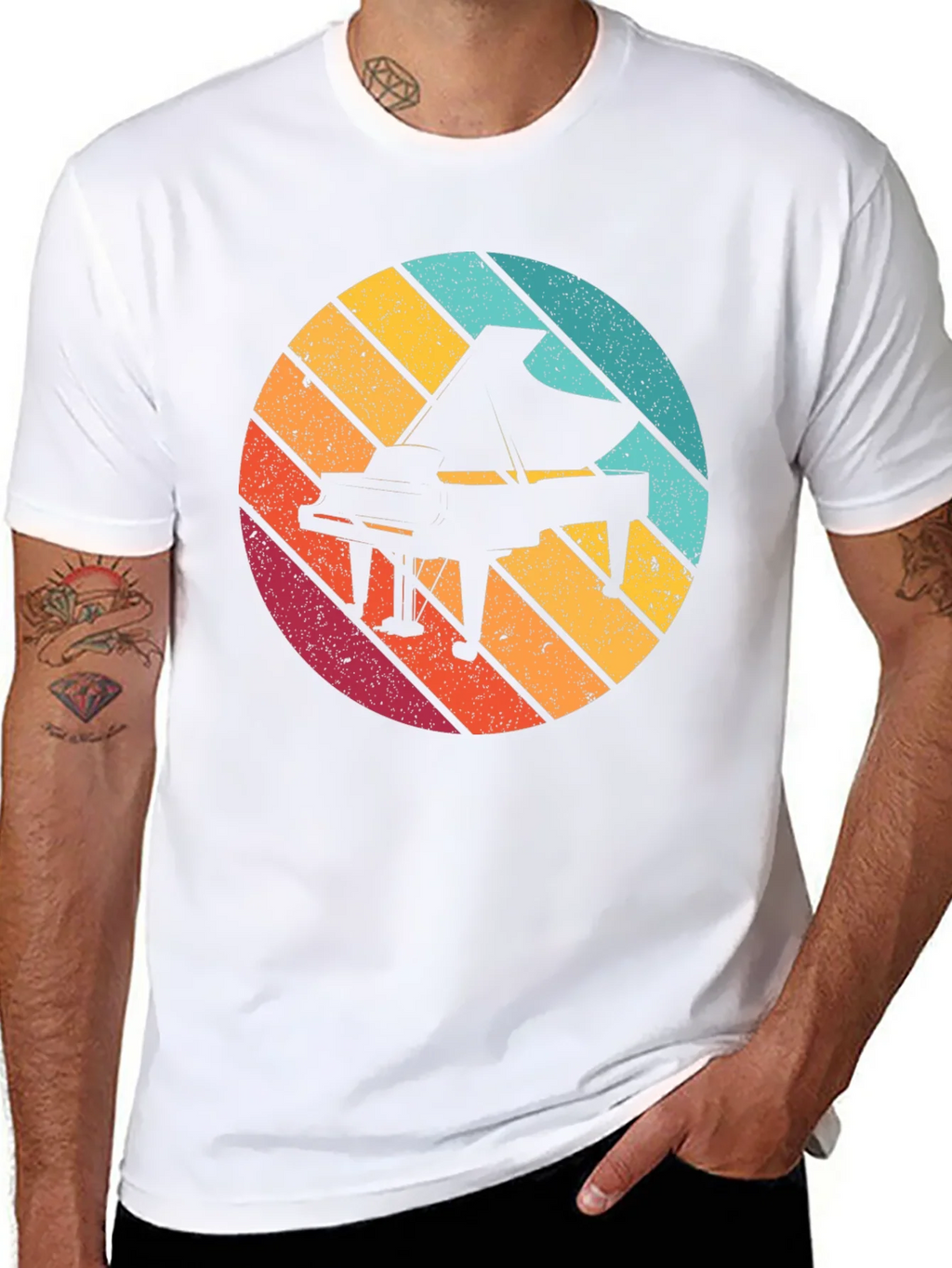 Retro Piano Graphic Tee - Black product image 7