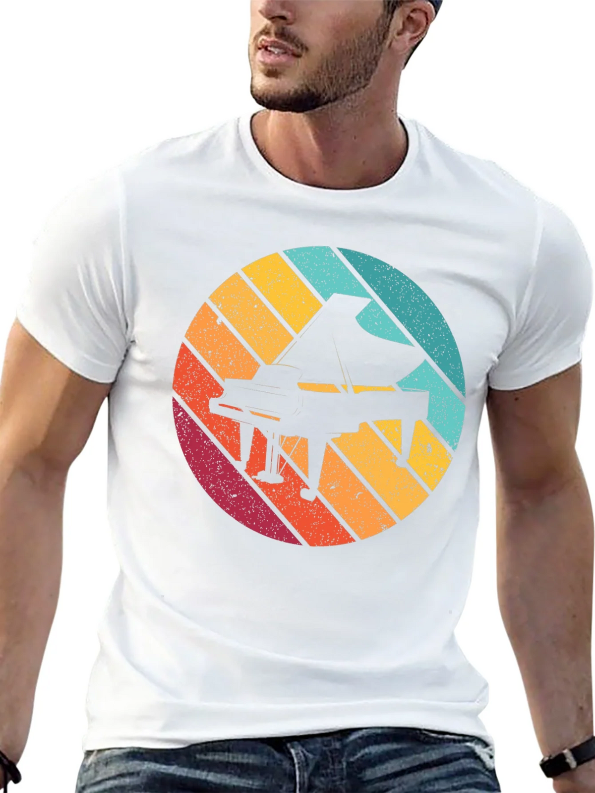 Retro Piano Graphic Tee - Black product image 12