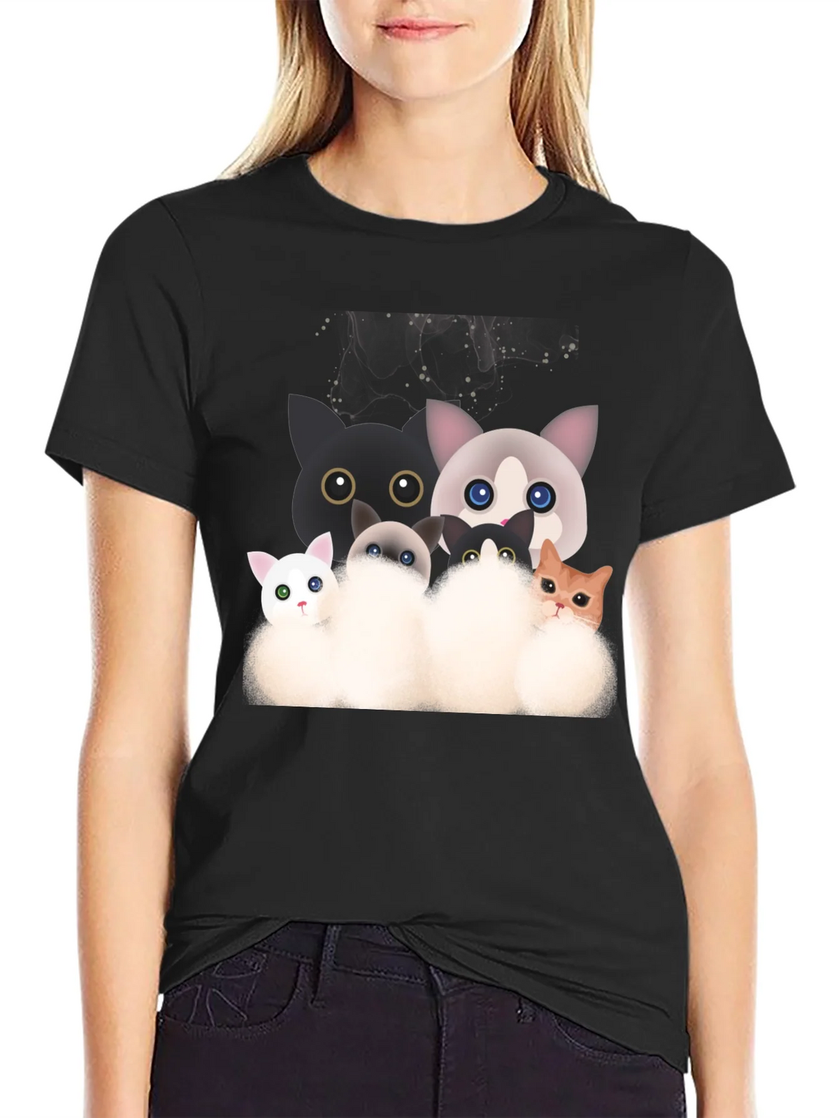 Cute Cartoon Cat T-Shirt product image 2