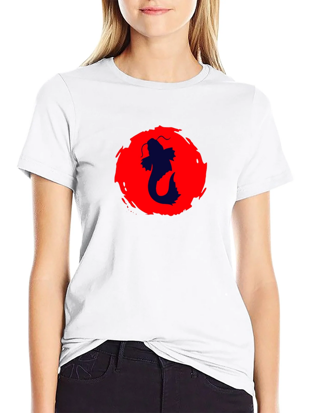 Koi Fish Graphic Black T-Shirt product image 8