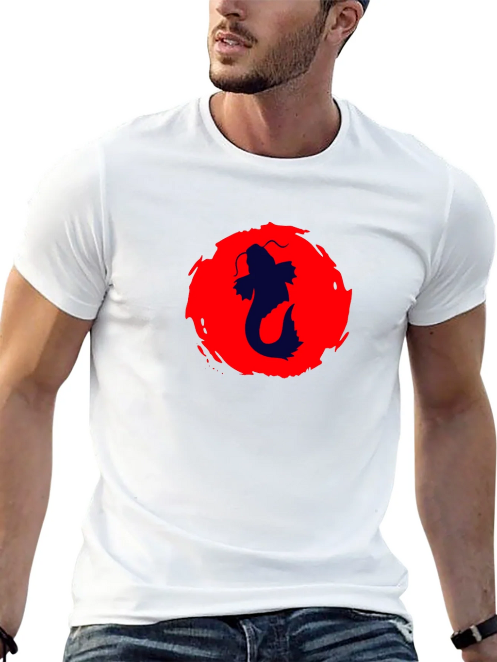 Koi Fish Graphic Black T-Shirt product image 12