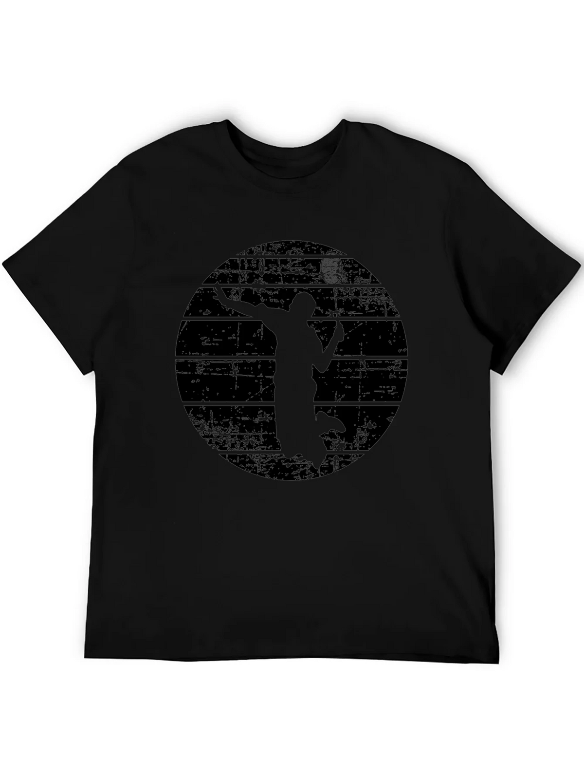 Mens Black Badminton Graphic T-Shirt product image 4