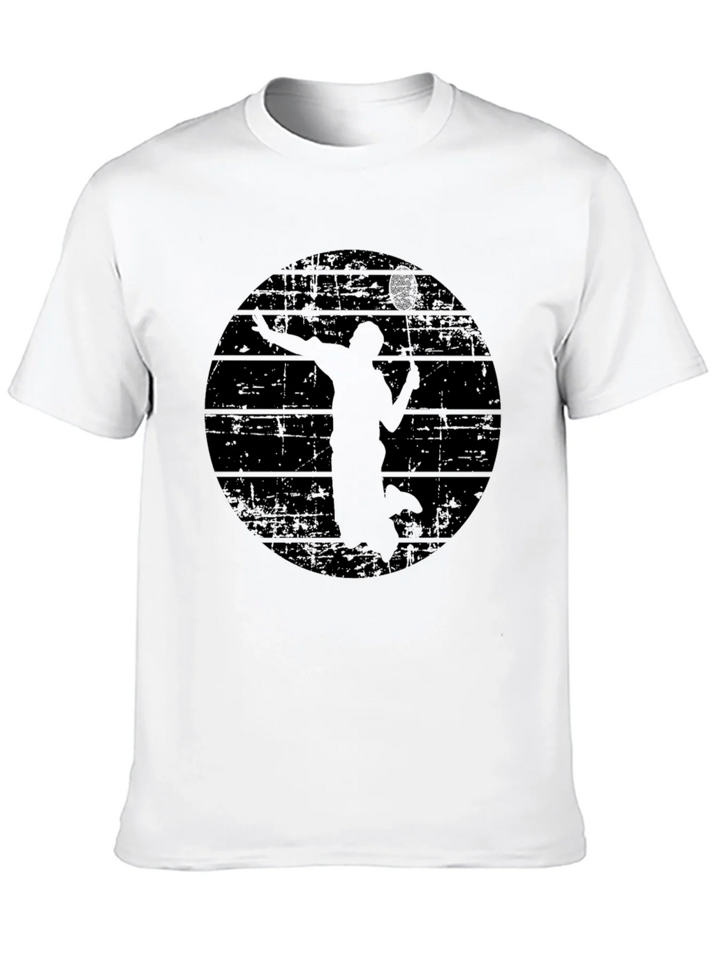 Mens Black Badminton Graphic T-Shirt product image 7