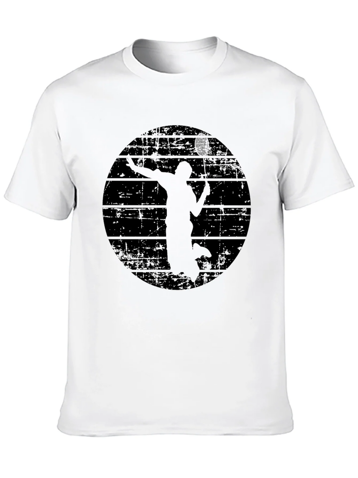 Mens Black Badminton Graphic T-Shirt product image 7