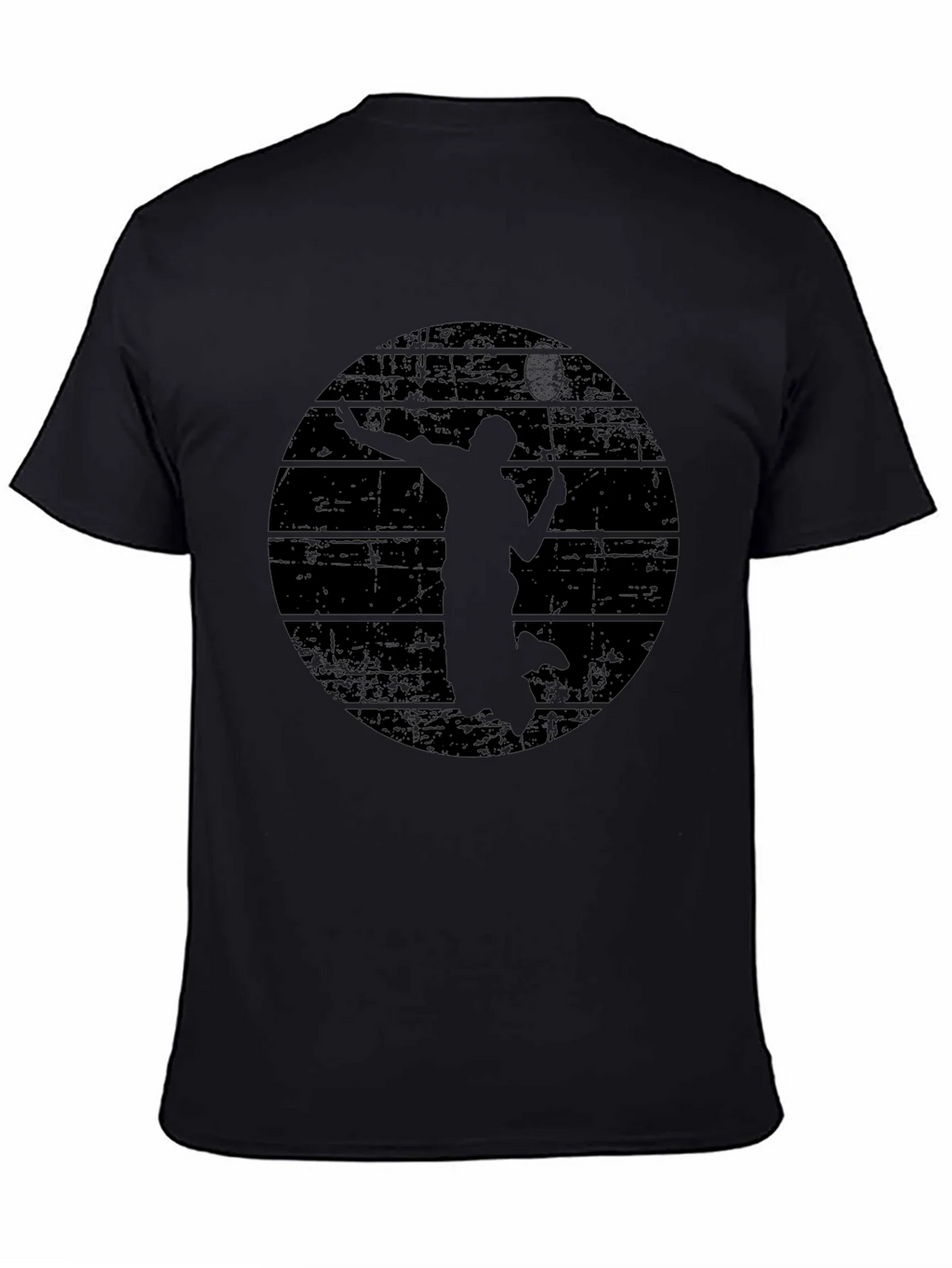 Mens Black Badminton Graphic T-Shirt product image 3