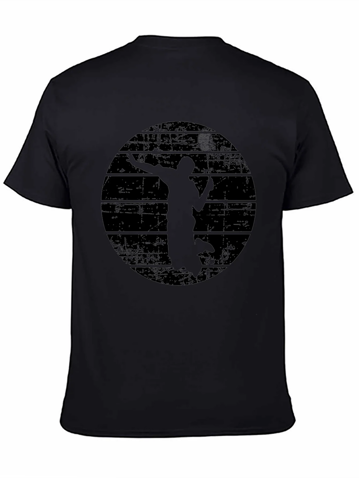 Mens Black Badminton Graphic T-Shirt product image 3
