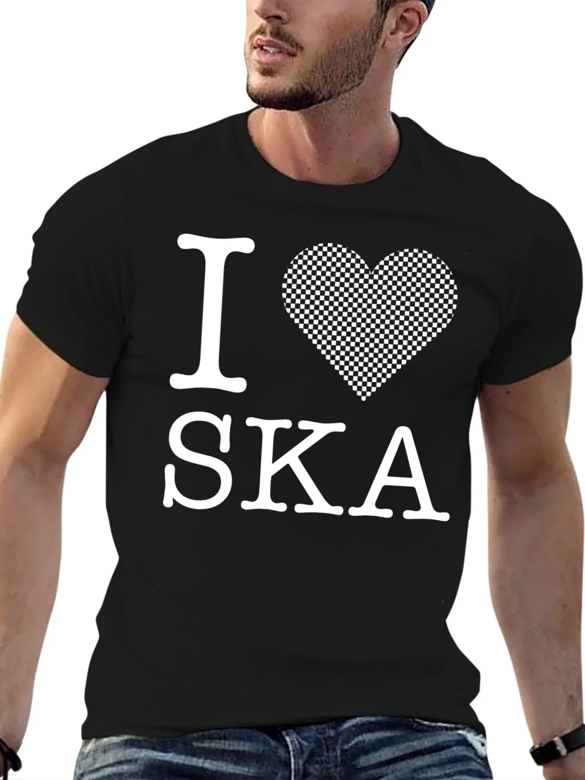 I Love Ska Graphic T-Shirt - Black product image 5