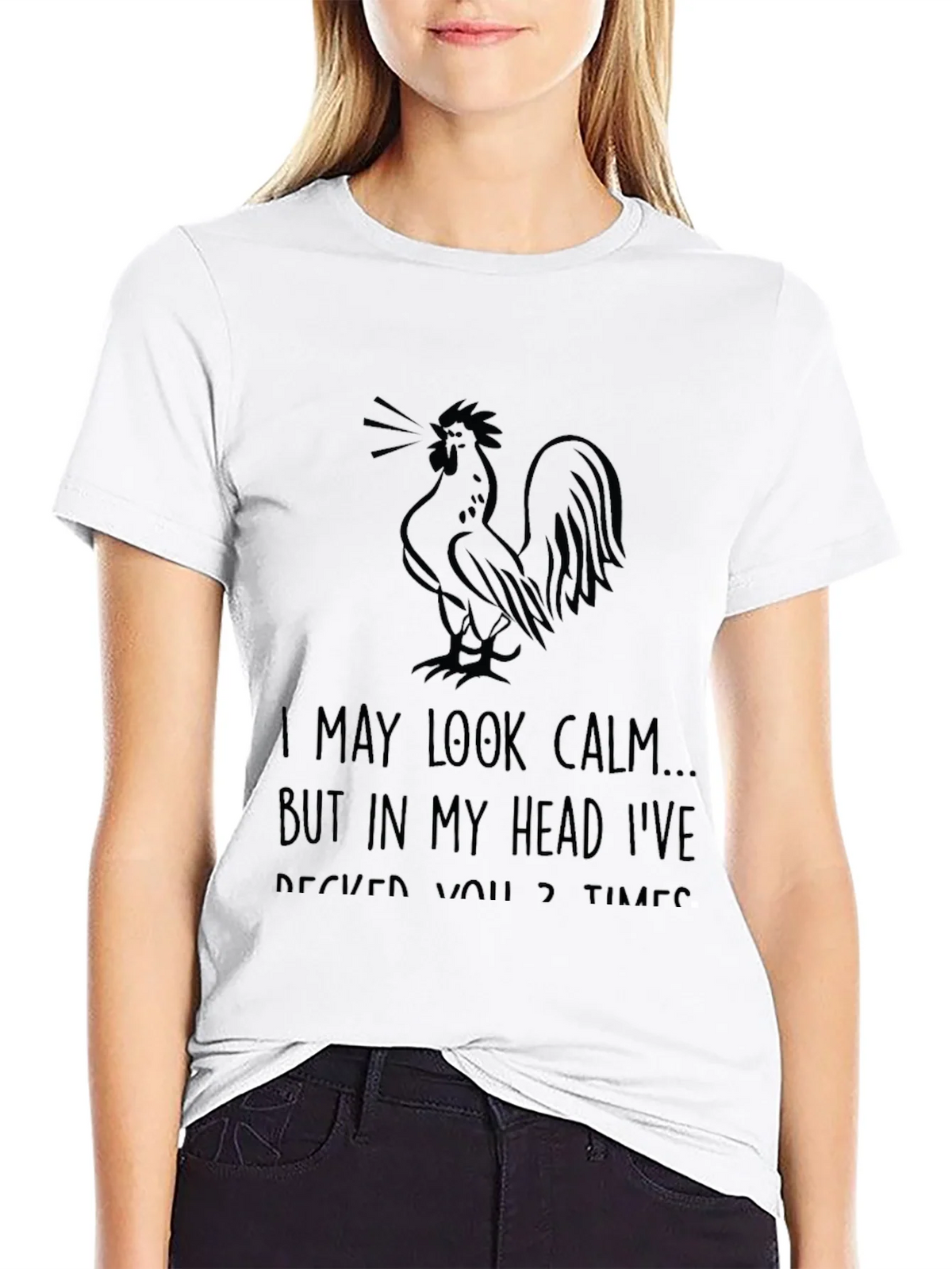 Funny Rooster T-Shirt - I May Look Calm Graphic Tee product image 8