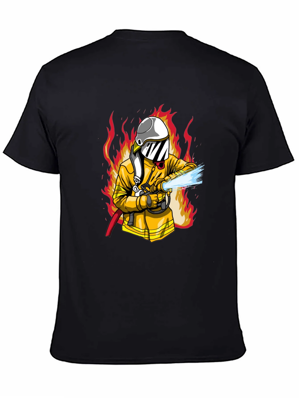 Firefighter Graphic Print Black T-Shirt product image 4