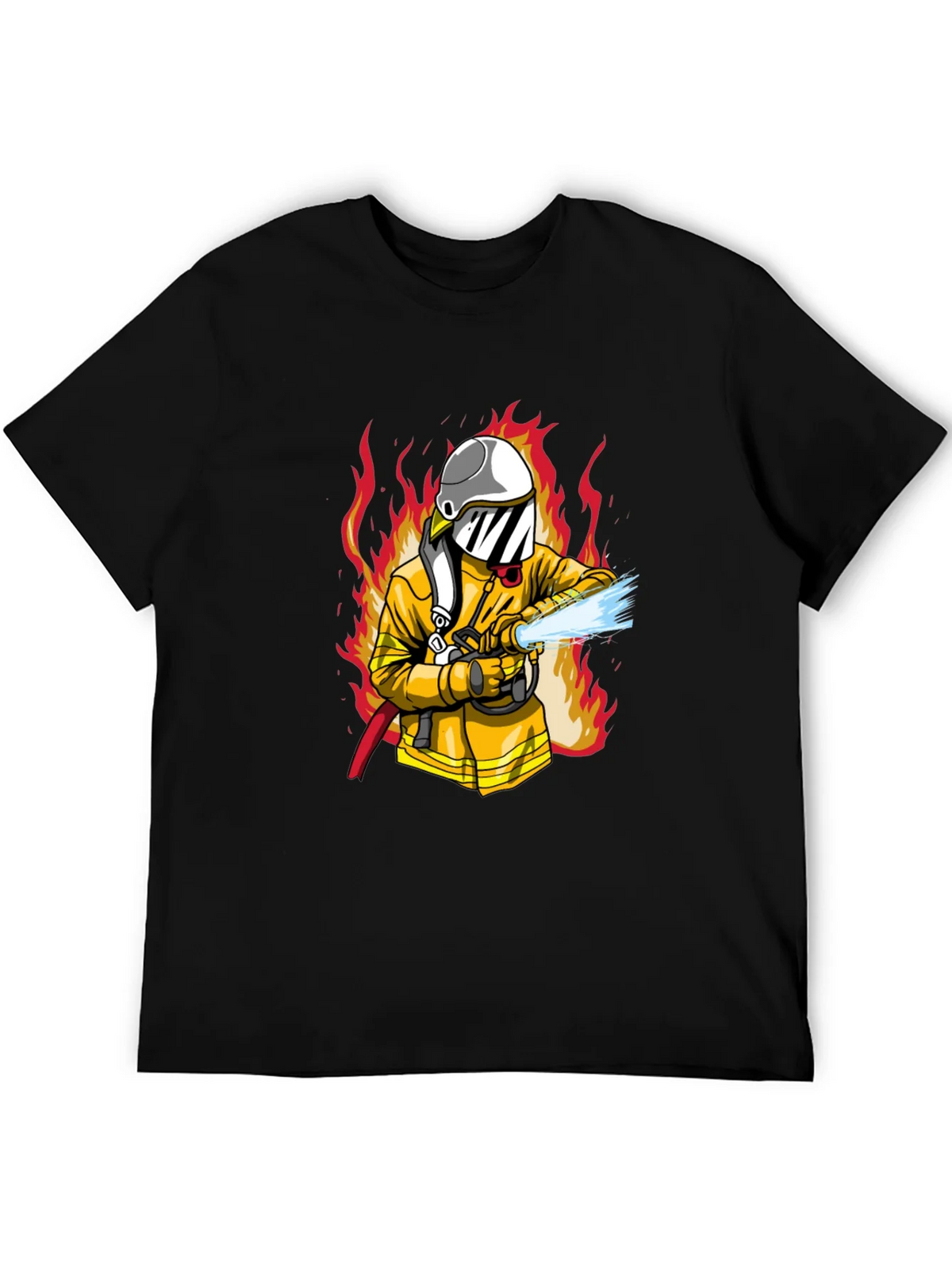 Firefighter Graphic Print Black T-Shirt product image 5