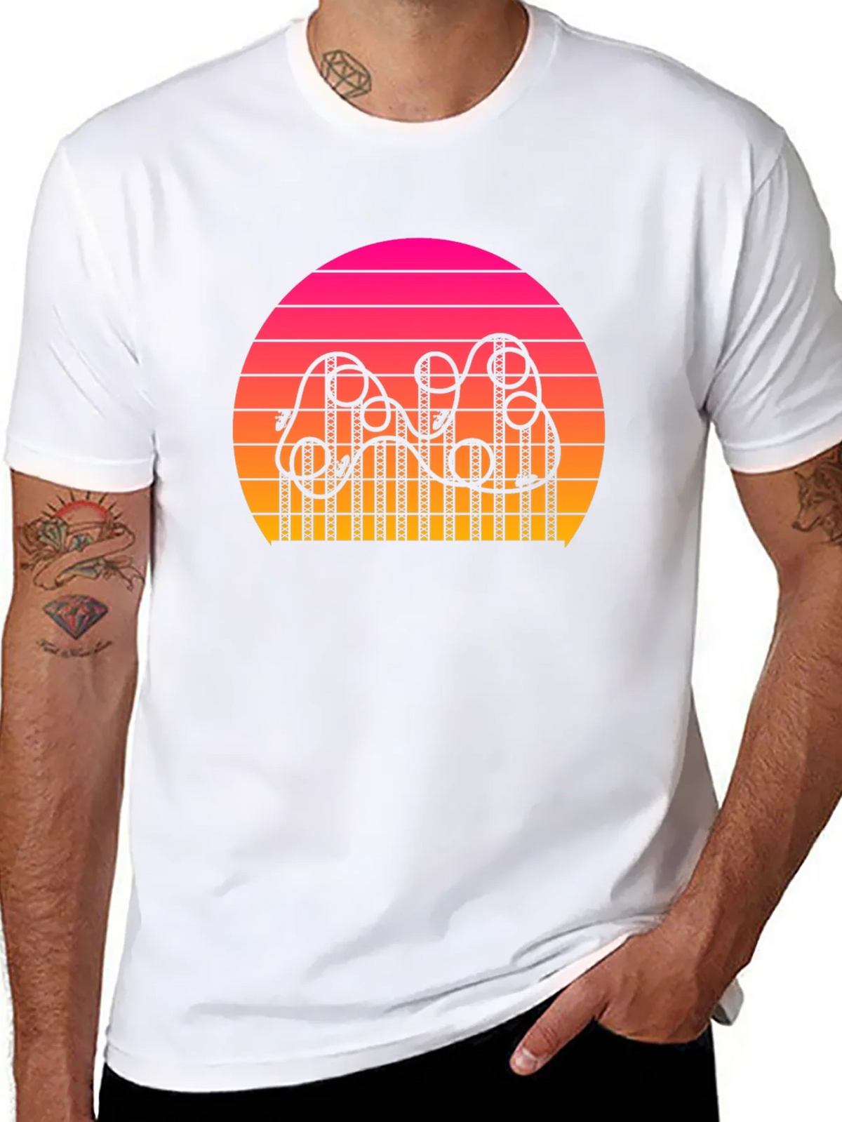 Retro Sunset Rollercoaster T-Shirt product image 3