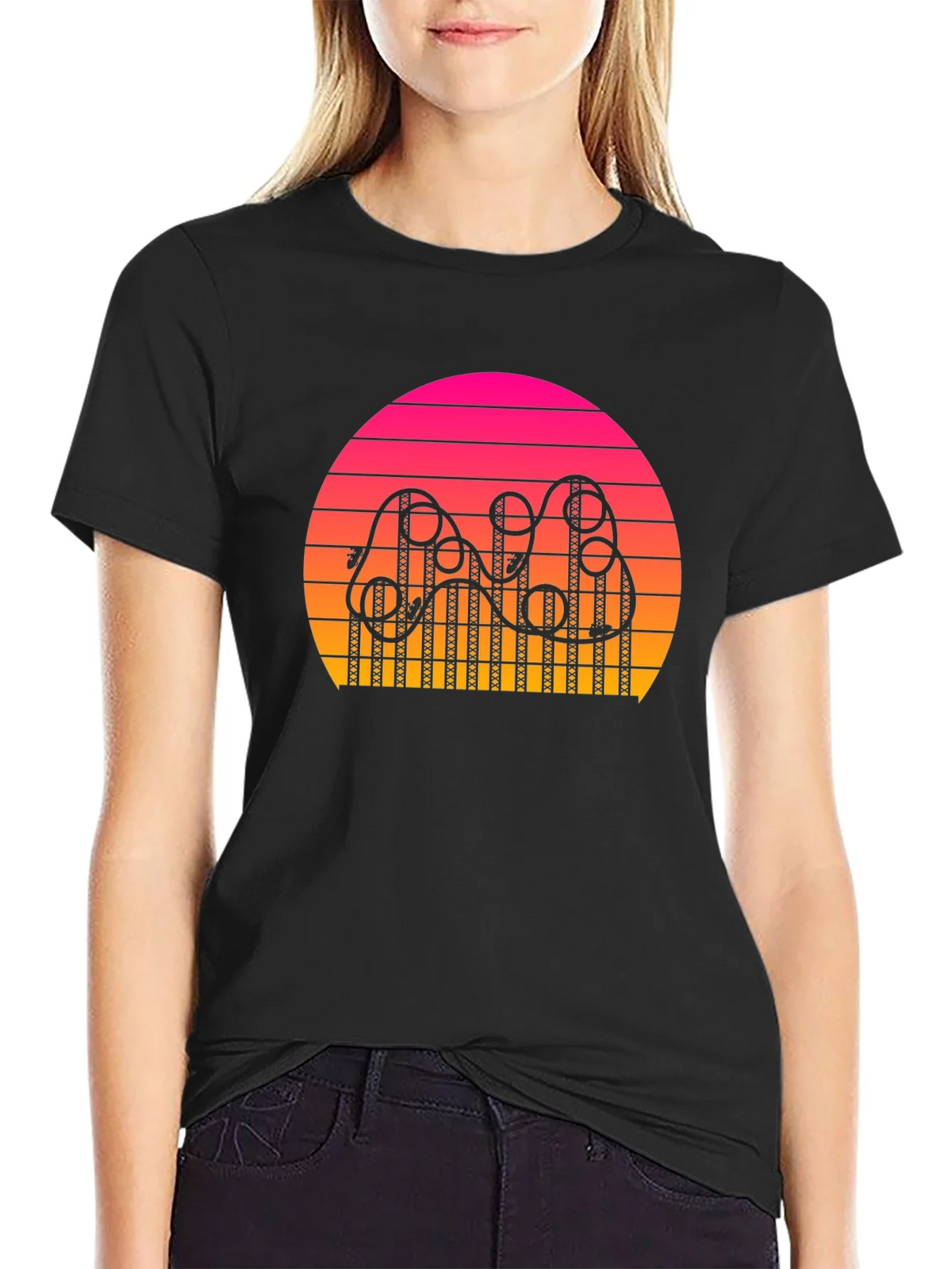 Retro Sunset Rollercoaster T-Shirt product image 1