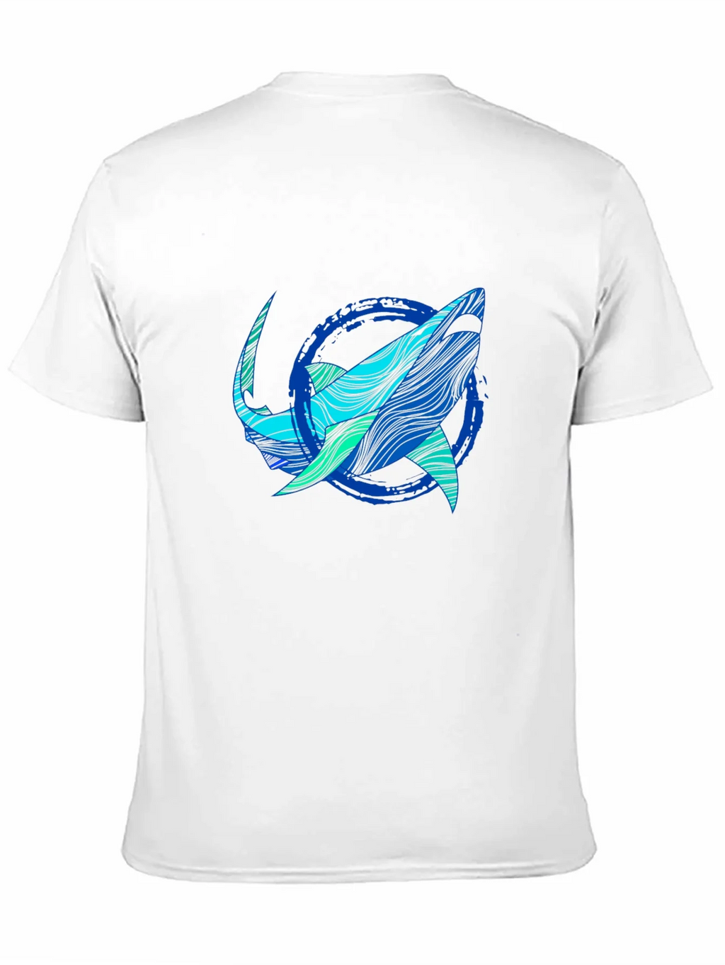Shark Graphic Print Tee - Stylish Blue Wave Design product image 10