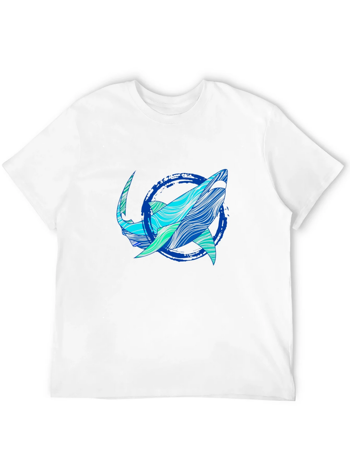 Shark Graphic Print Tee - Stylish Blue Wave Design product image 11