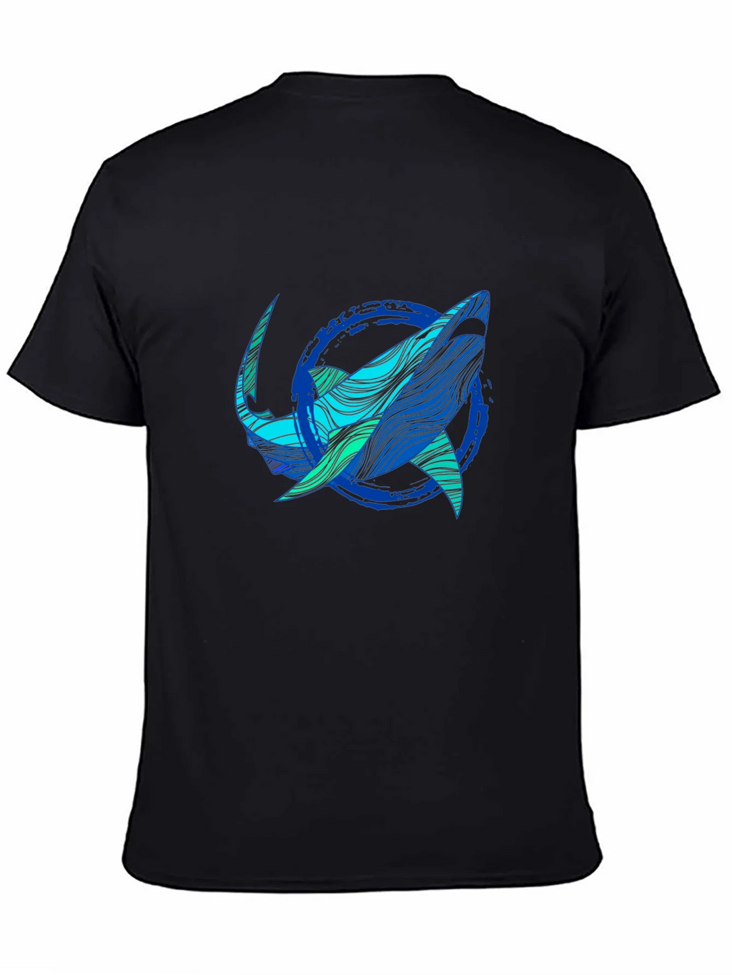 Shark Graphic Print Tee - Stylish Blue Wave Design product image 4