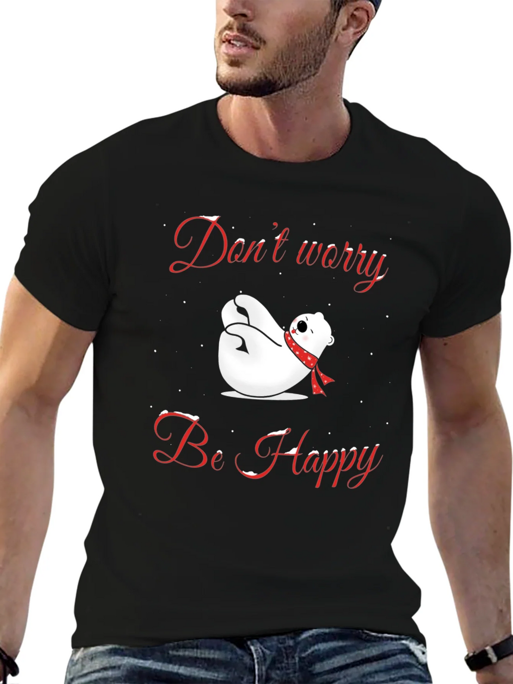 Dont Worry Be Happy Polar Bear T-Shirt product image 6