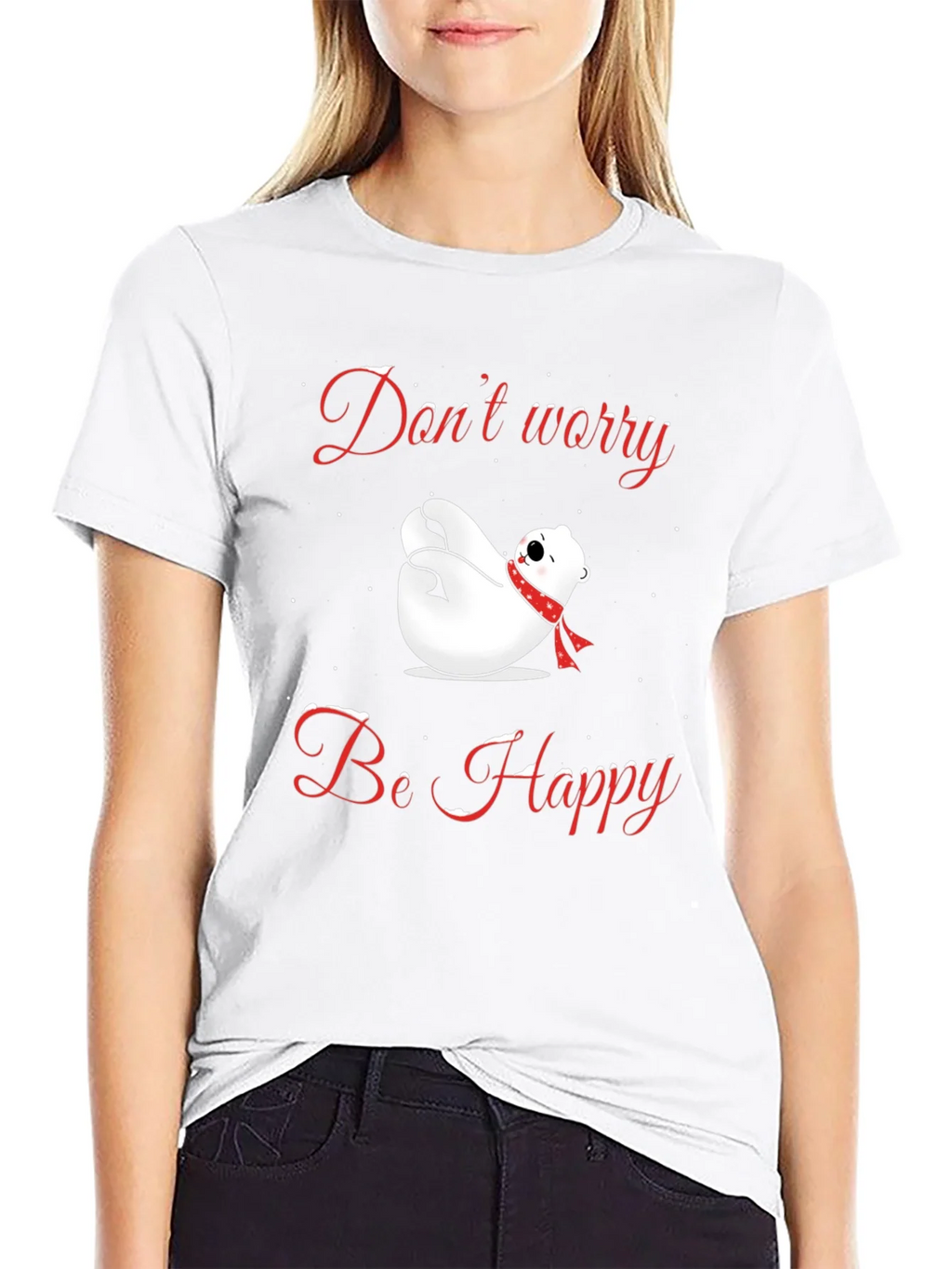 Dont Worry Be Happy Polar Bear T-Shirt product image 8