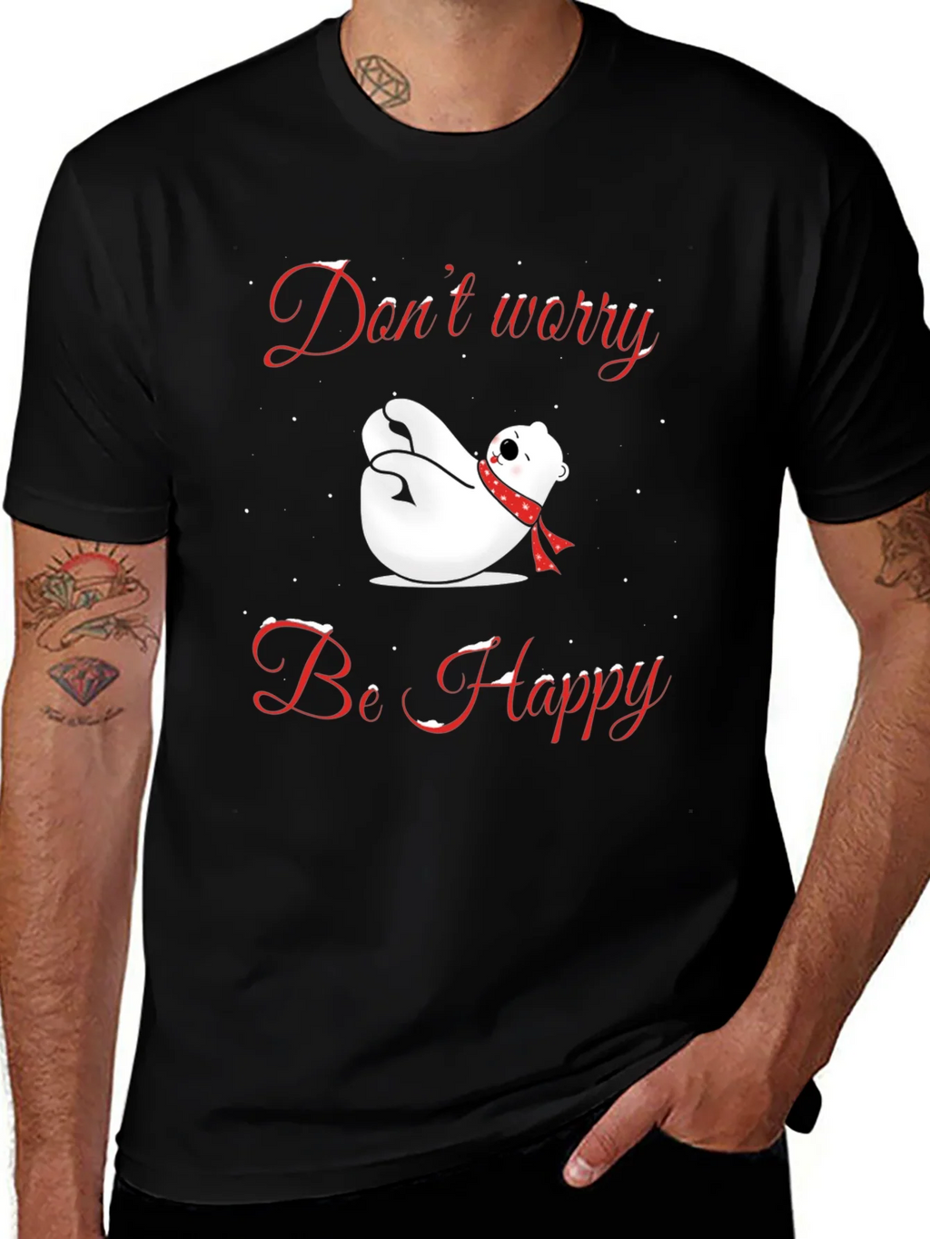 Dont Worry Be Happy Polar Bear T-Shirt product image 1