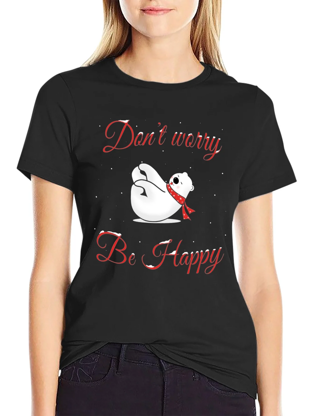 Dont Worry Be Happy Polar Bear T-Shirt product image 2