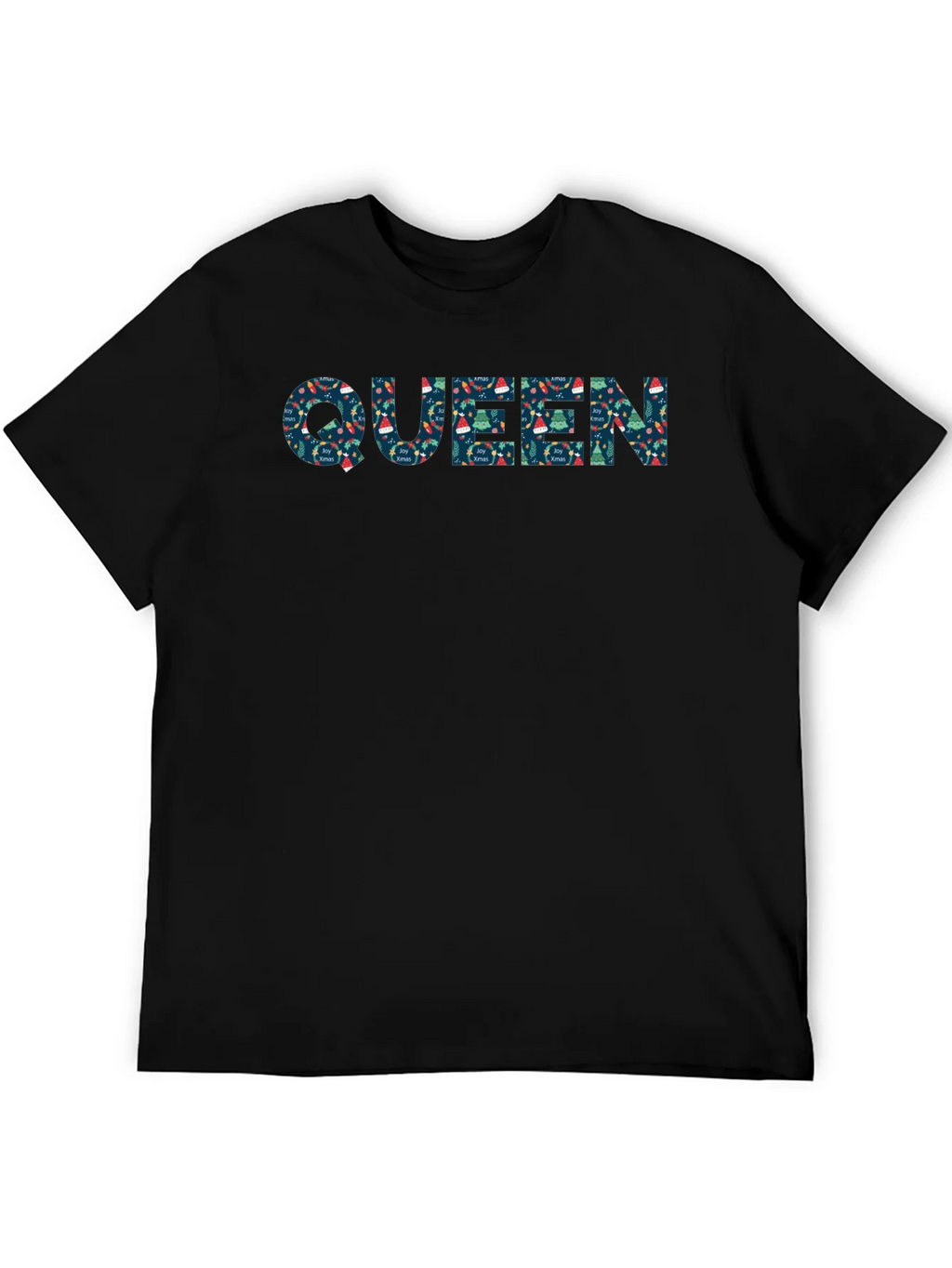 Queen Christmas Pattern Black T-Shirt product image 3