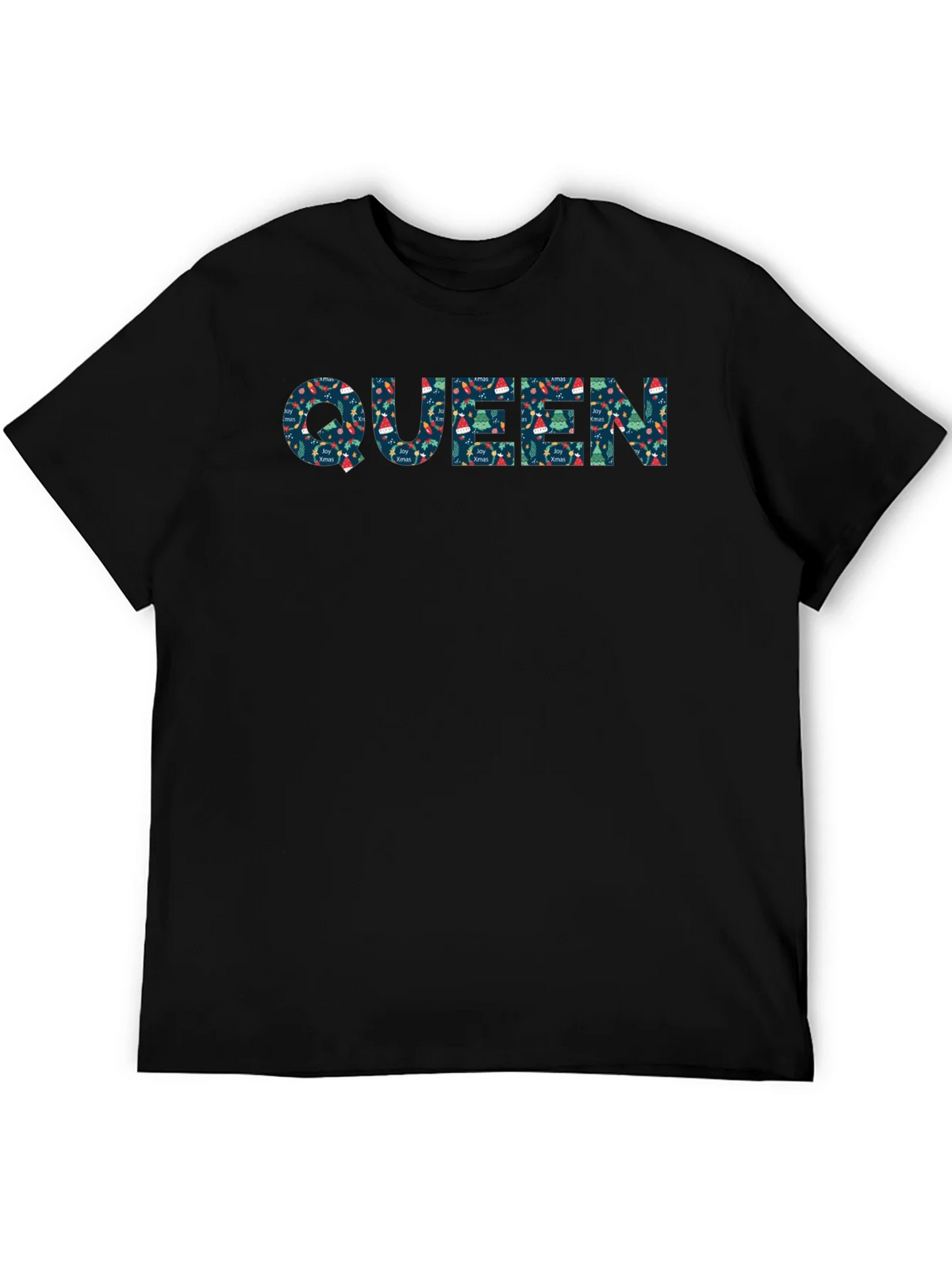 Queen Christmas Pattern Black T-Shirt product image 3