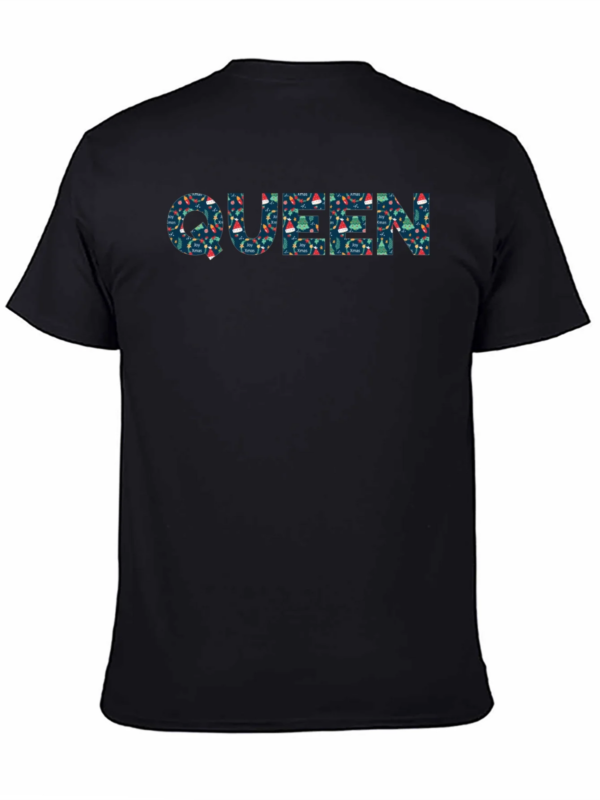 Queen Christmas Pattern Black T-Shirt product image 2