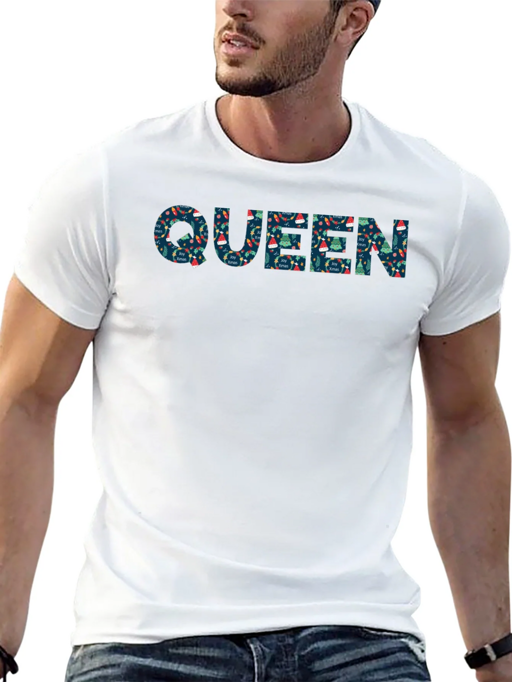 Queen Christmas Pattern Black T-Shirt product image 9