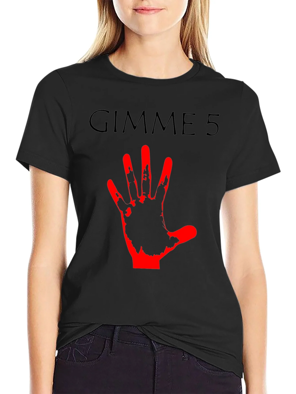Gimme 5 Graphic Tee - Black Crew Neck T-Shirt product image 2