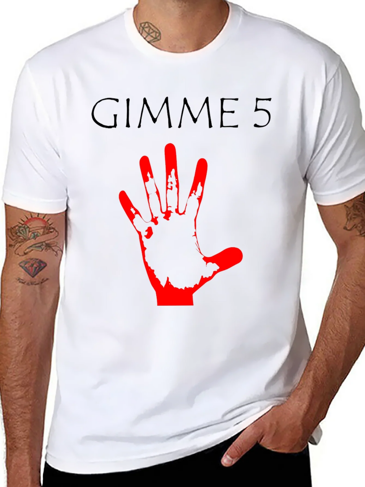 Gimme 5 Graphic Tee - Black Crew Neck T-Shirt product image 7