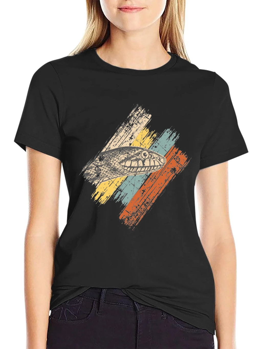 Retro Snake Head Graphic Tee - Black product image 2