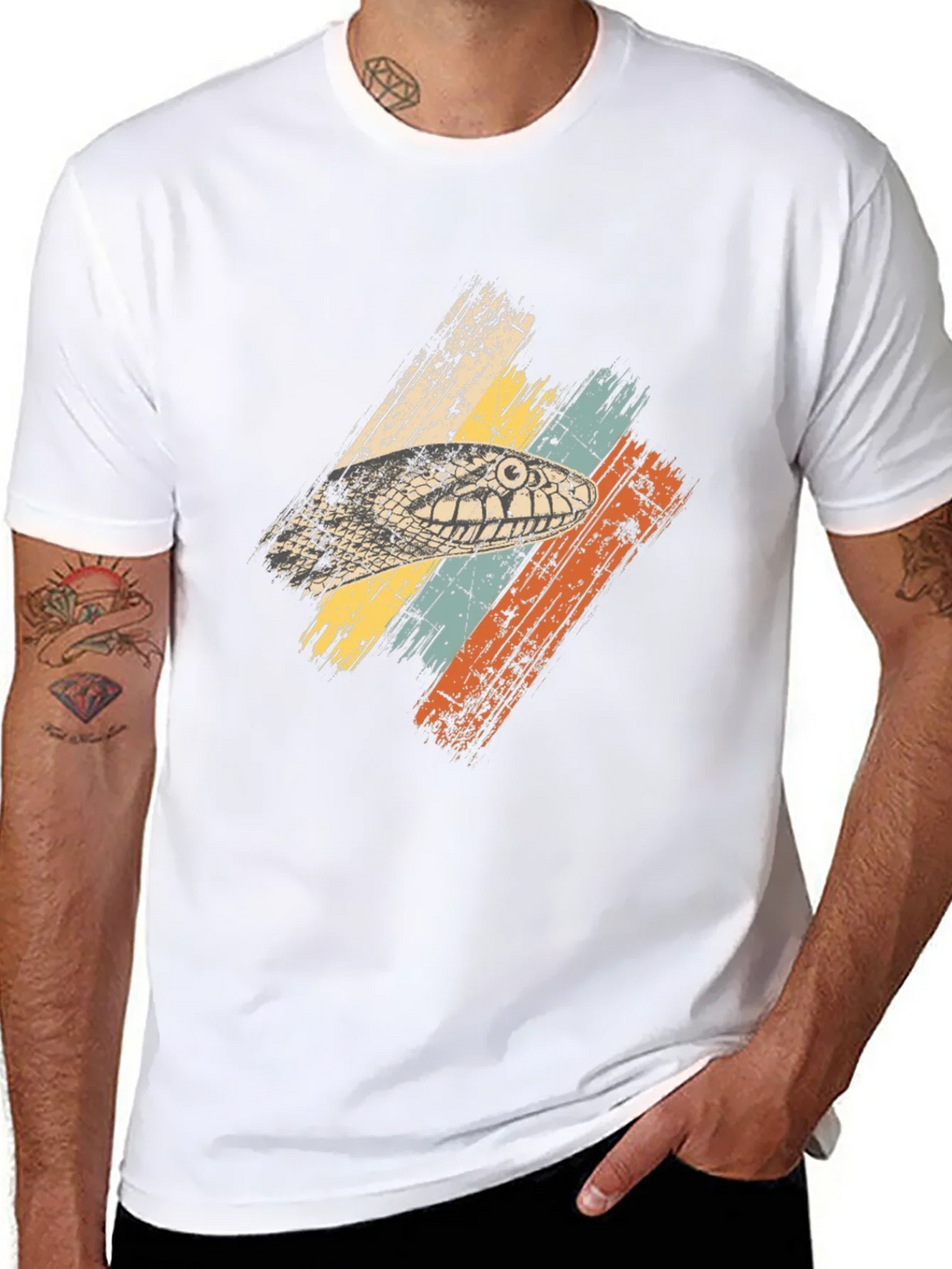 Retro Snake Head Graphic Tee - Black product image 7