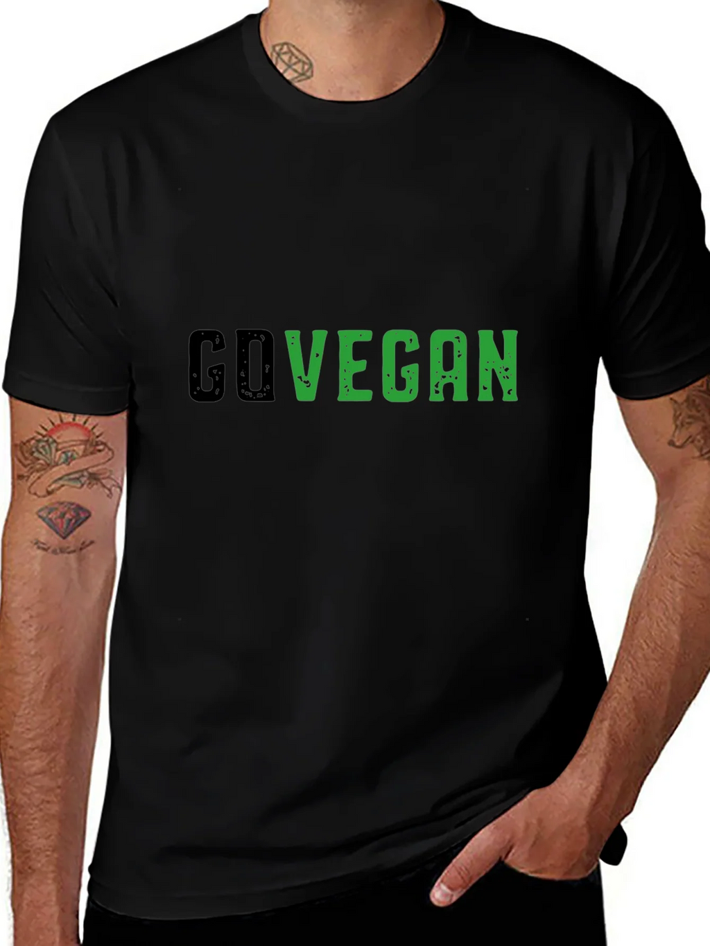 Go Vegan Black Tee - Stylish Statement Shirt product image 1