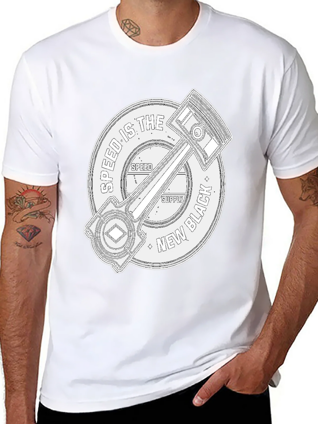 Speed Supply Black Piston Graphic Tee product image 7