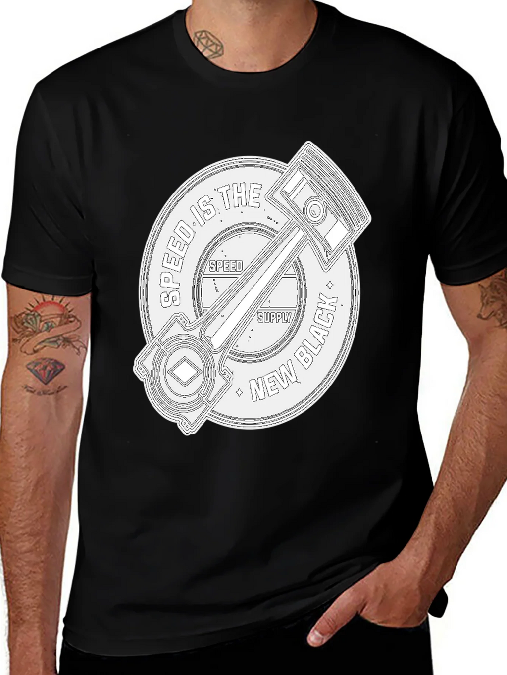 Speed Supply Black Piston Graphic Tee product image 1